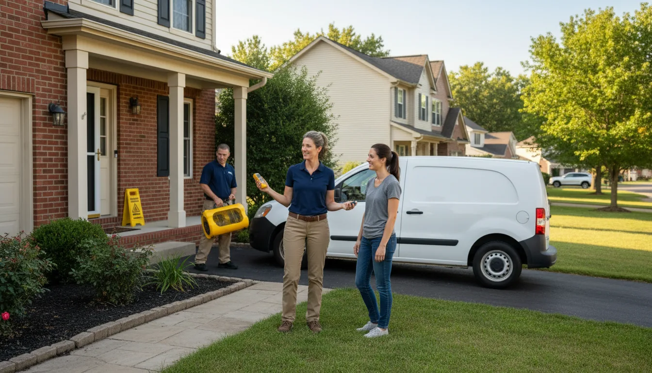 Residential water damage restoration in Longview, IL